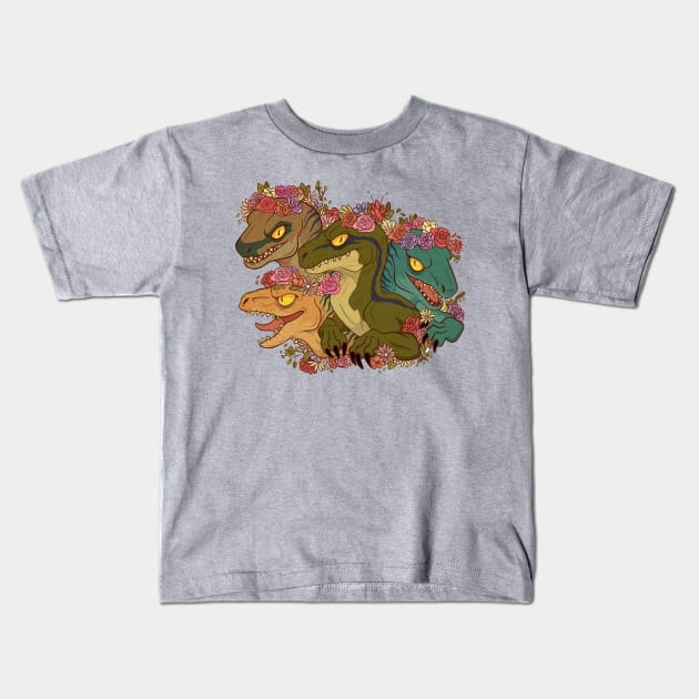 Raptor Babes Kids T-Shirt by therealfirestarter